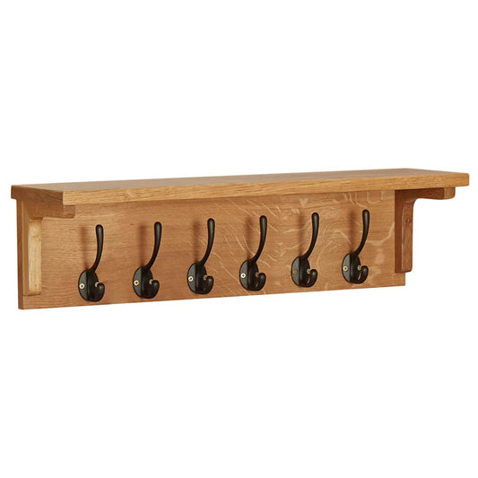 289191 vidaXL Coat Rack 60x16x16 cm Solid Oak Wood 1