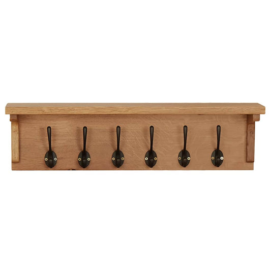289191 vidaXL Coat Rack 60x16x16 cm Solid Oak Wood 2