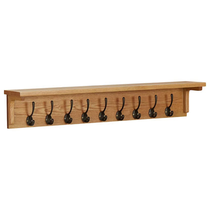 Coat Rack Solid Oak Wood 90 x 16 x 16 cm