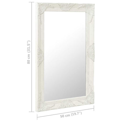 vidaXL Wall Mirror | White | Wood, glass, engineered wood | 50 x 80 cm 5