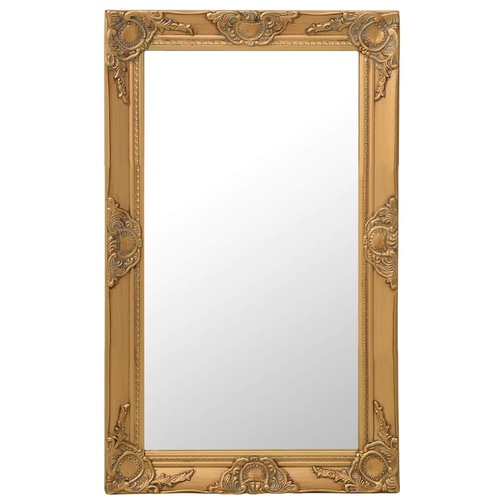 vidaXL Wall Mirror | Gold | Wood, glass, engineered wood | 50 x 80 cm 1