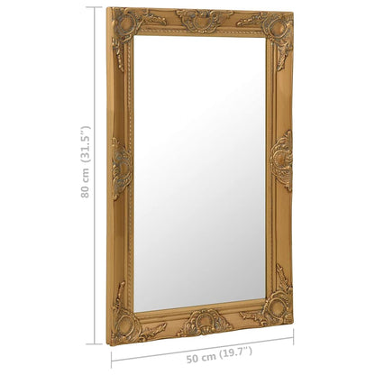 vidaXL Wall Mirror | Gold | Wood, glass, engineered wood | 50 x 80 cm 6
