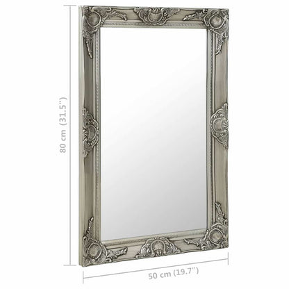 vidaXL Wall Mirror | Silver | Wood, glass, engineered wood | Medium 6