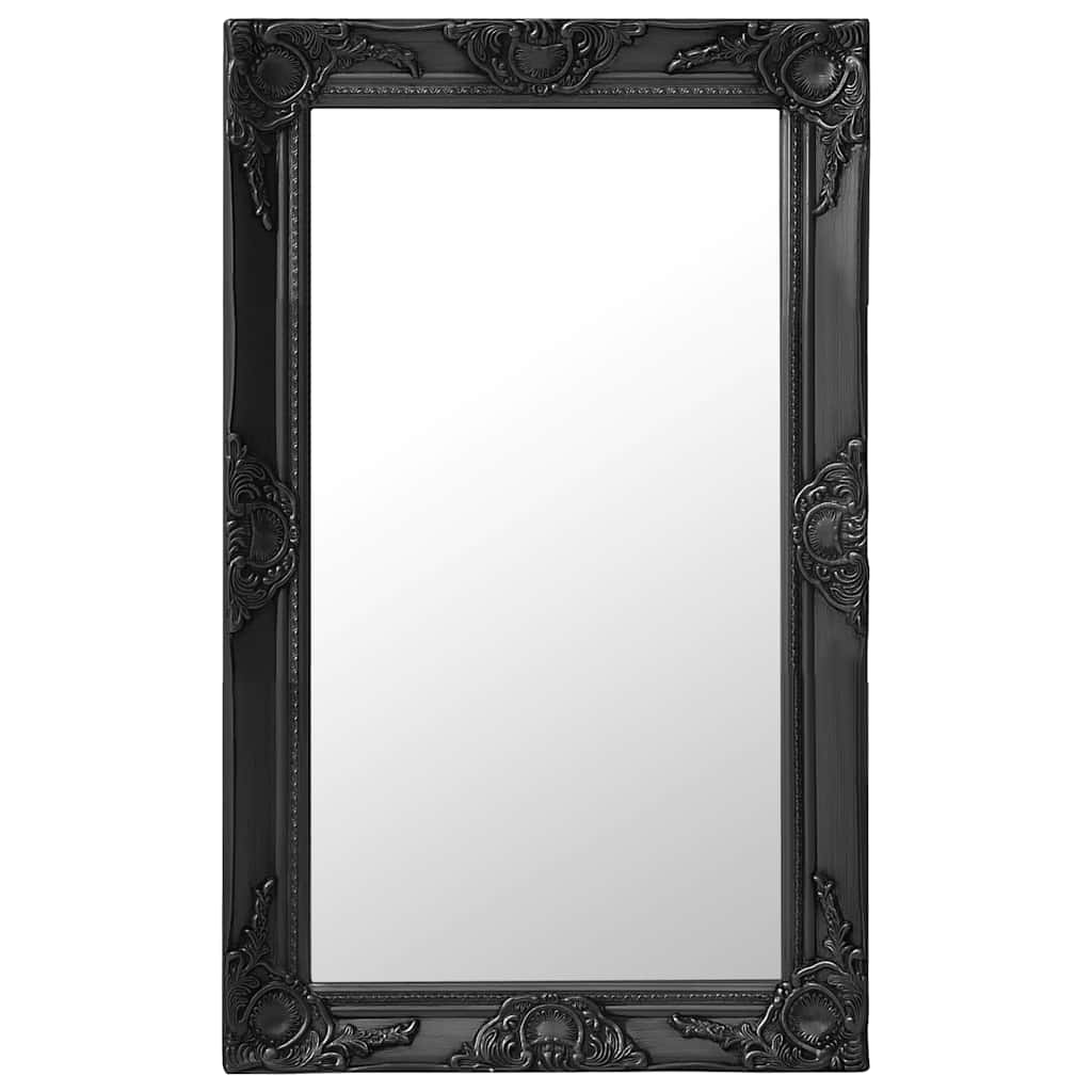 vidaXL Wall Mirror | Black | Wood, Glass, Engineered Wood | 50x80 cm 1