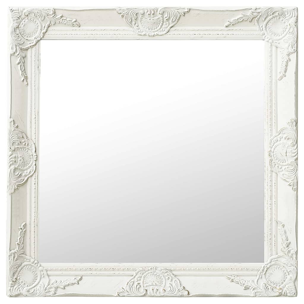 vidaXL Wall Mirror | White | Wood, glass, engineered wood | 60 x 60 cm 1