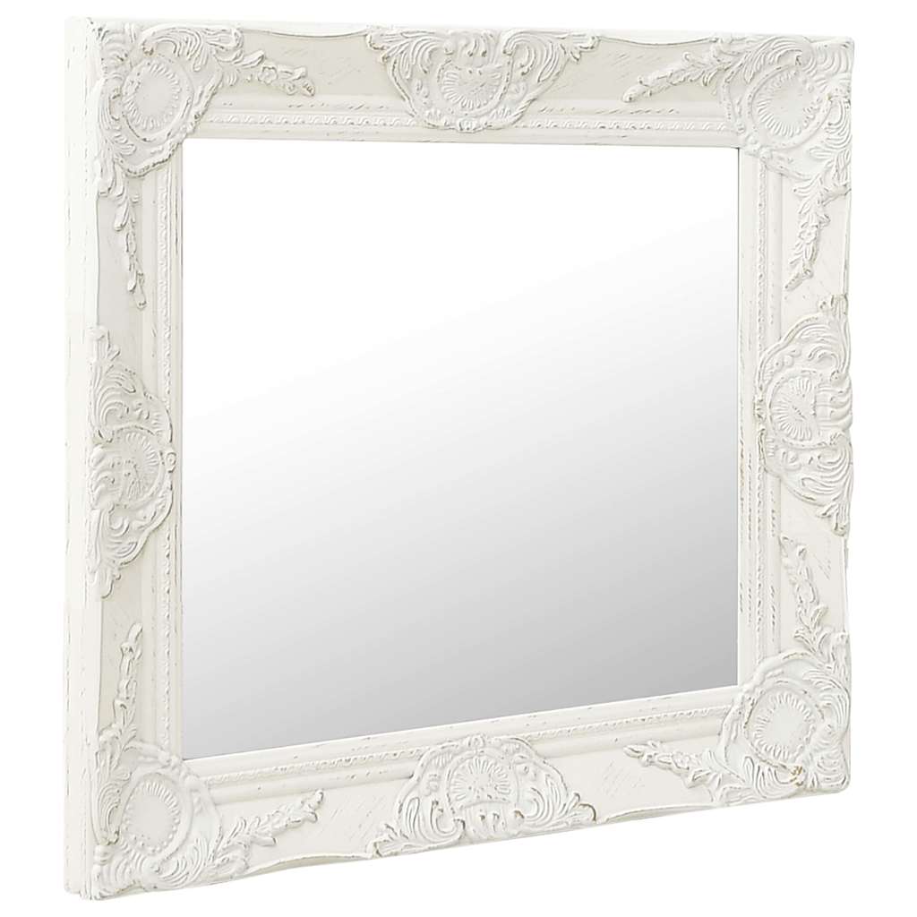 vidaXL Wall Mirror | White | Wood, glass, engineered wood | 60 x 60 cm 2