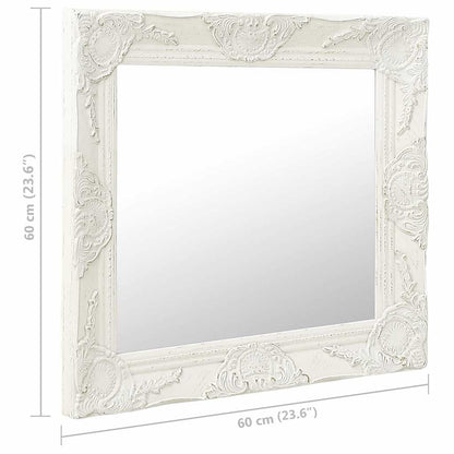 vidaXL Wall Mirror | White | Wood, glass, engineered wood | 60 x 60 cm 6