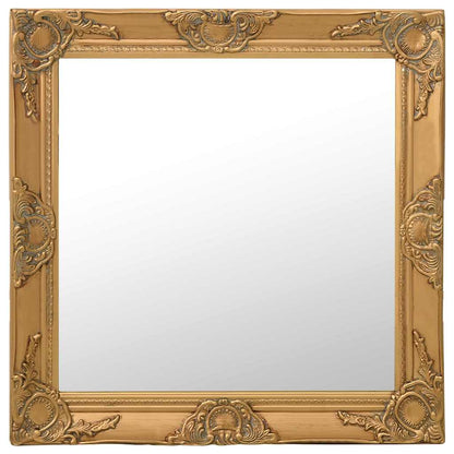 vidaXL Wall Mirror | Gold | Wood | 60cm x 60cm | Wall mounting | Wall Mirror 1