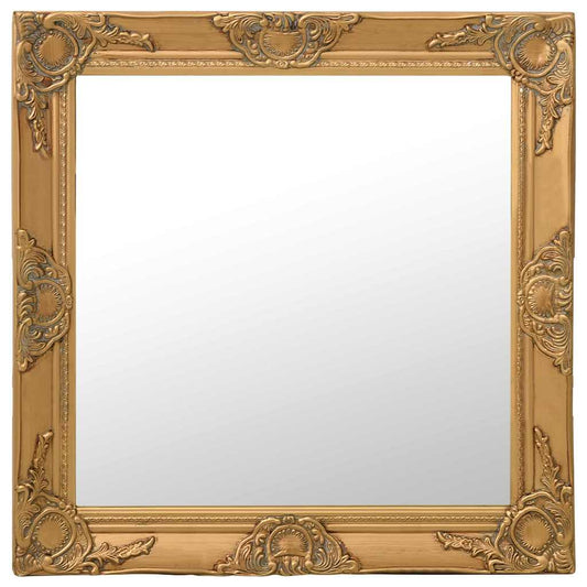 vidaXL Wall Mirror | Gold | Wood | 60cm x 60cm | Wall mounting | Wall Mirror 1