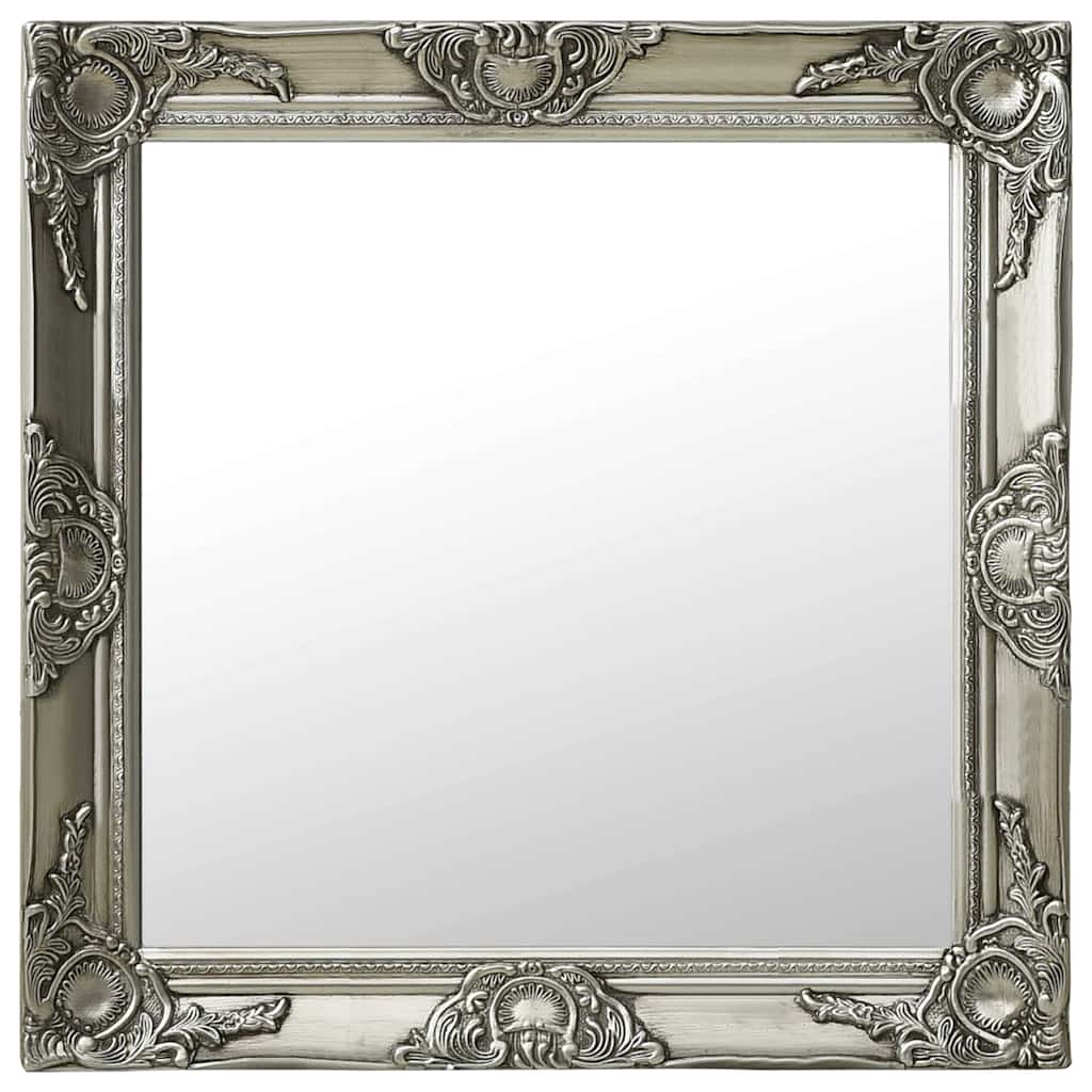 vidaXL Wall Mirror | Silver | Wood, glass, engineered wood | 60x60 cm 1
