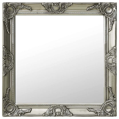 vidaXL Wall Mirror | Silver | Wood, glass, engineered wood | 60x60 cm 1