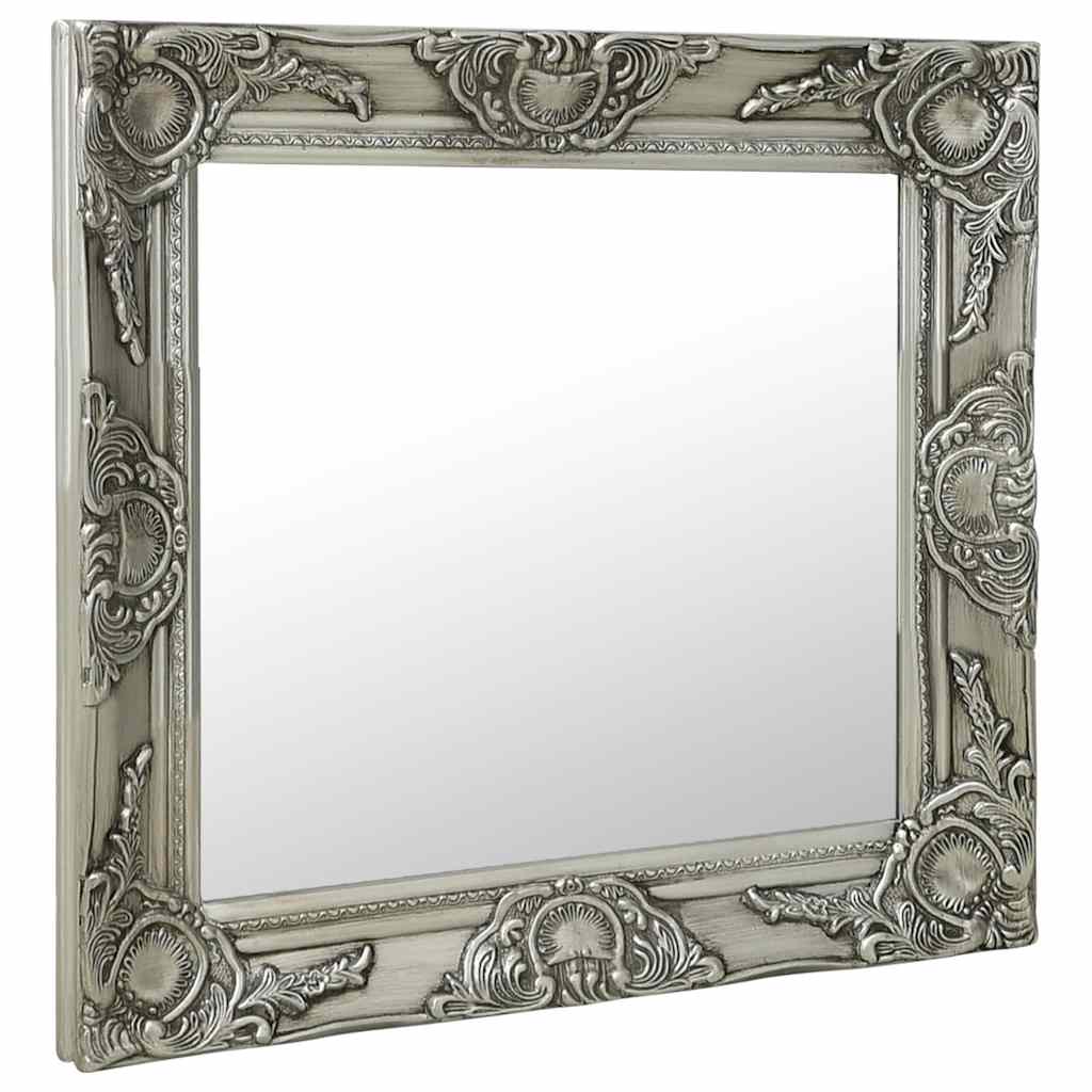vidaXL Wall Mirror | Silver | Wood, glass, engineered wood | 60x60 cm 2