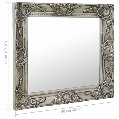 vidaXL Wall Mirror | Silver | Wood, glass, engineered wood | 60x60 cm 6