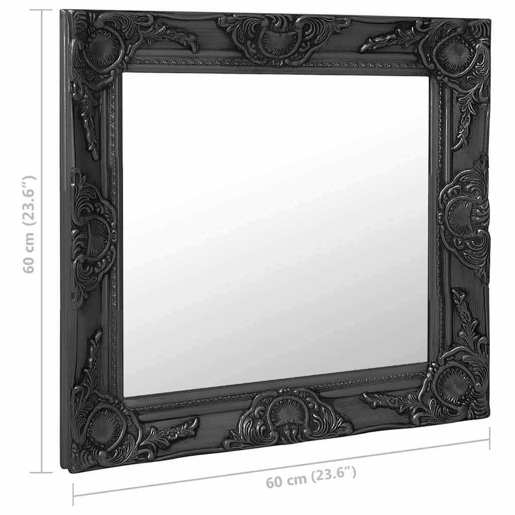 vidaXL Wall Morror | Black | Wood, glass, engineered wood | 60 cm x 60 cm 6