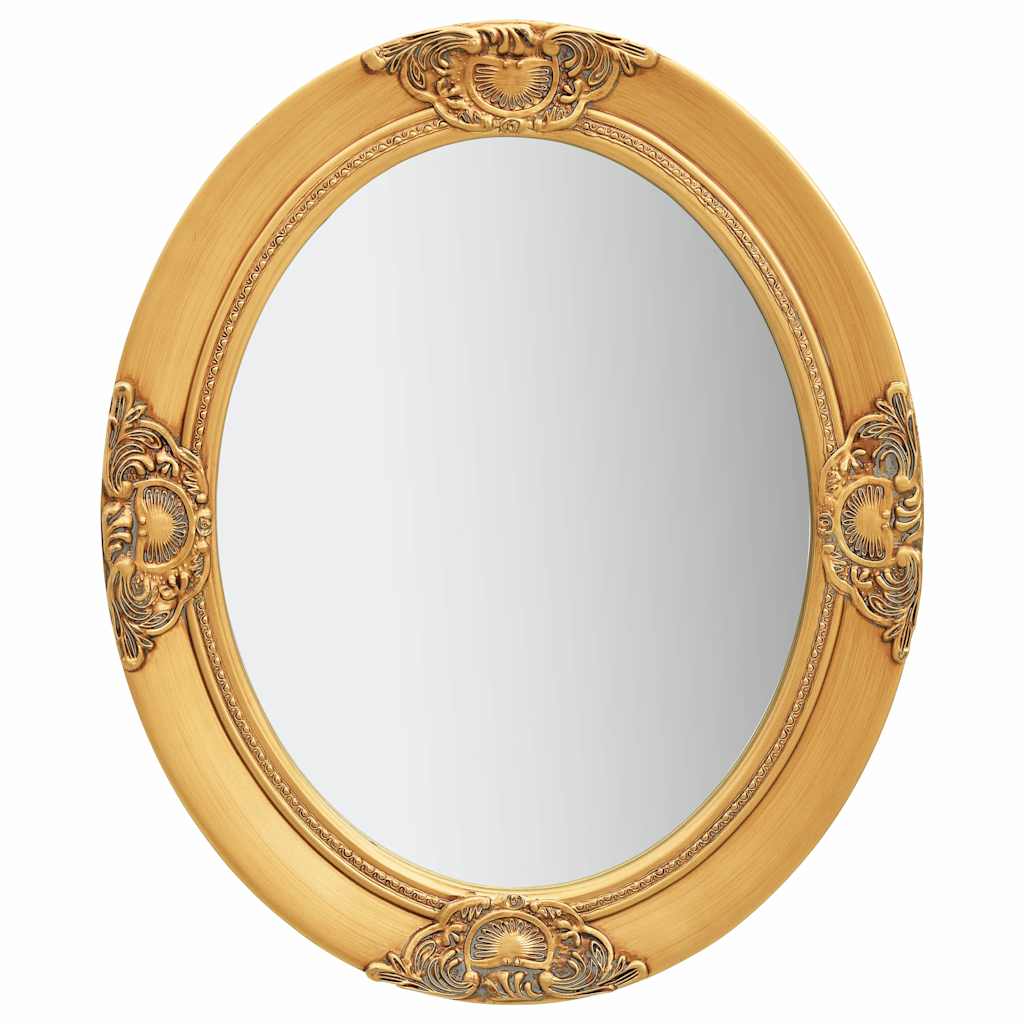 vidaXL Wall Mirror | Gold | Wood, Glass, Engineered Wood | 50x60 cm |  Ornaments 1