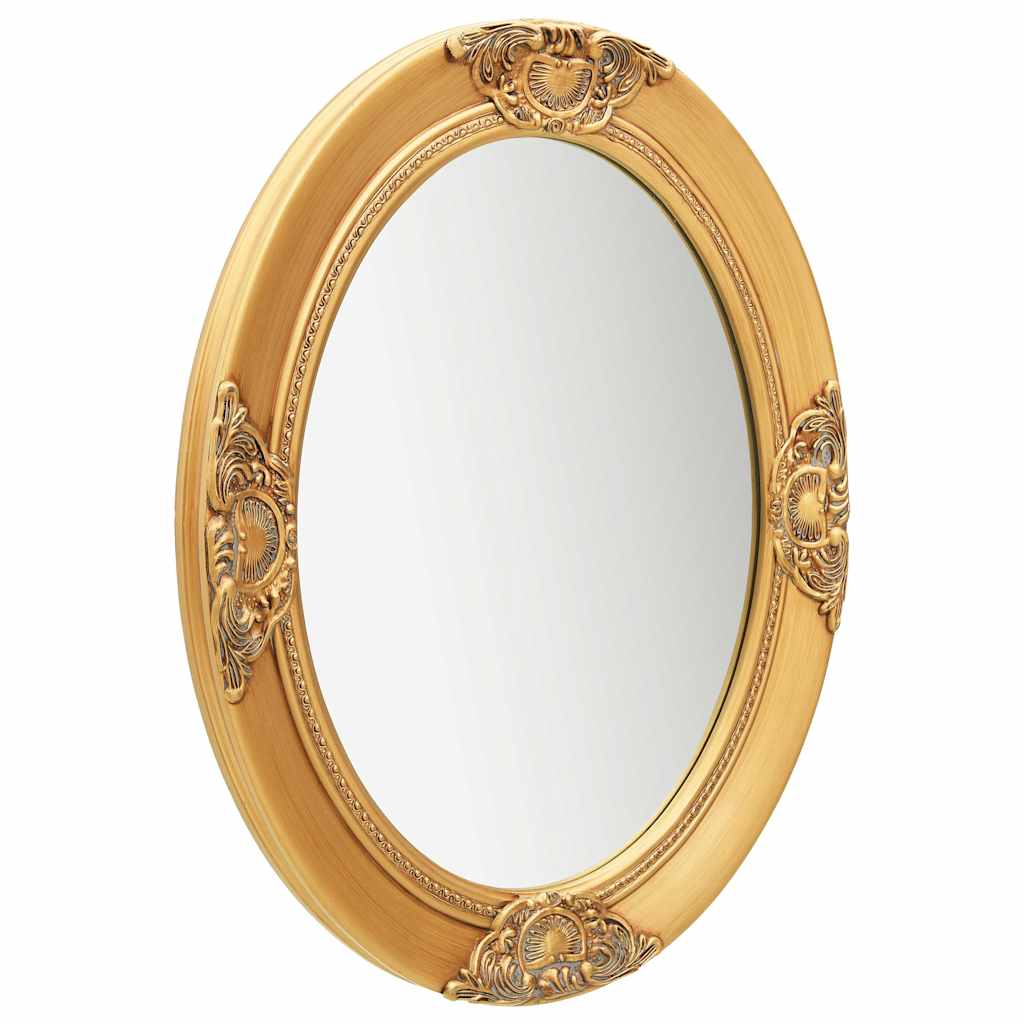vidaXL Wall Mirror | Gold | Wood, Glass, Engineered Wood | 50x60 cm |  Ornaments 2