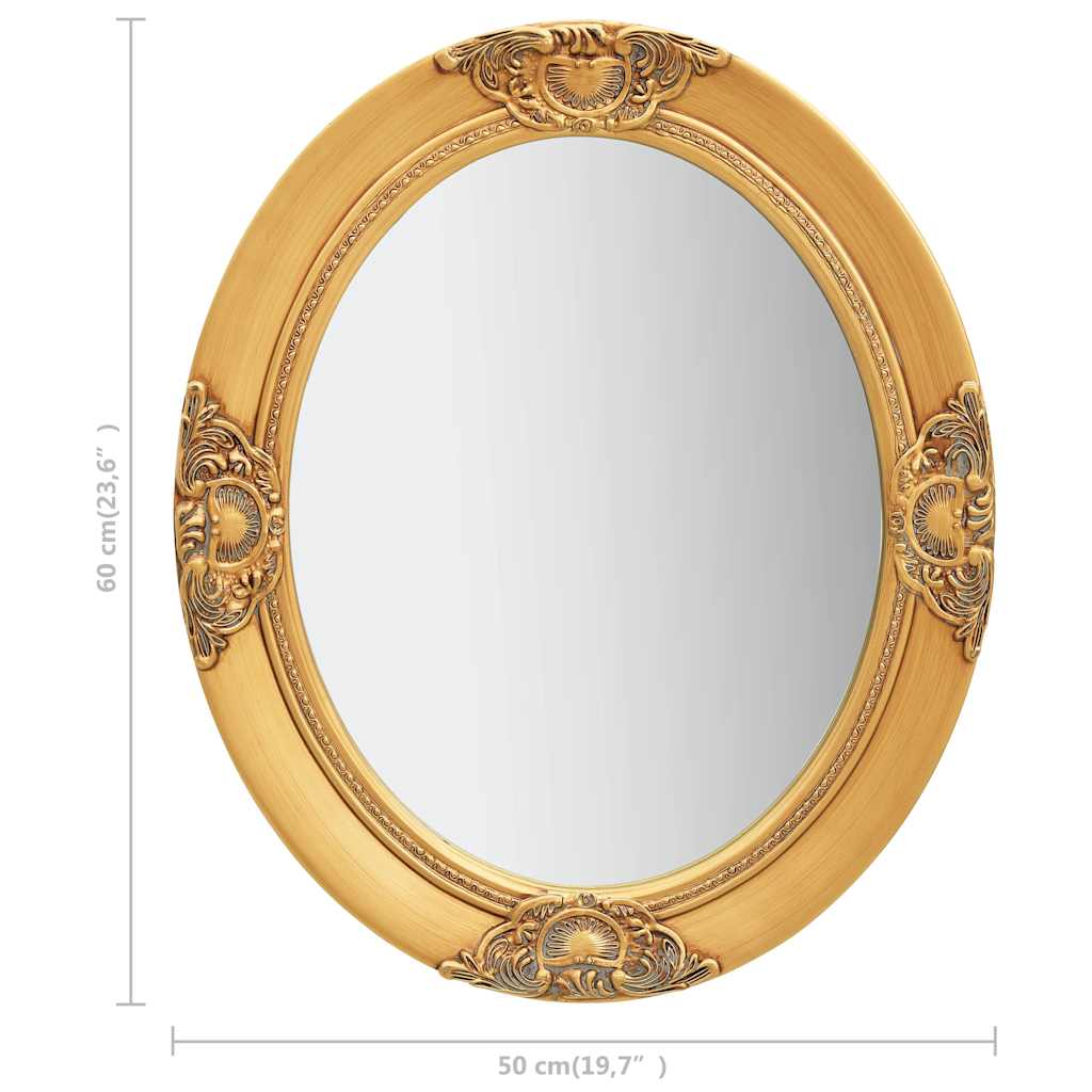 vidaXL Wall Mirror | Gold | Wood, Glass, Engineered Wood | 50x60 cm |  Ornaments 6
