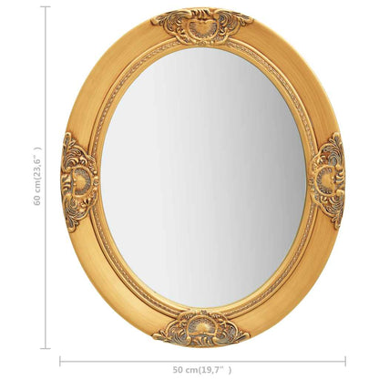 vidaXL Wall Mirror | Gold | Wood, Glass, Engineered Wood | 50x60 cm |  Ornaments 6