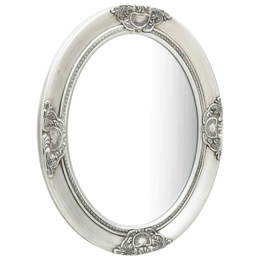 vidaXL Wall Mirror | Silver | Wood, glass and engineered wood | 50 x 60 cm 2