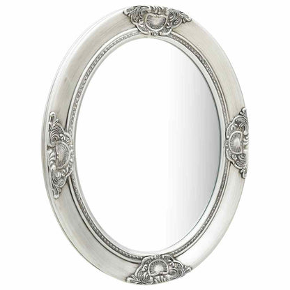 vidaXL Wall Mirror | Silver | Wood, glass and engineered wood | 50 x 60 cm 2
