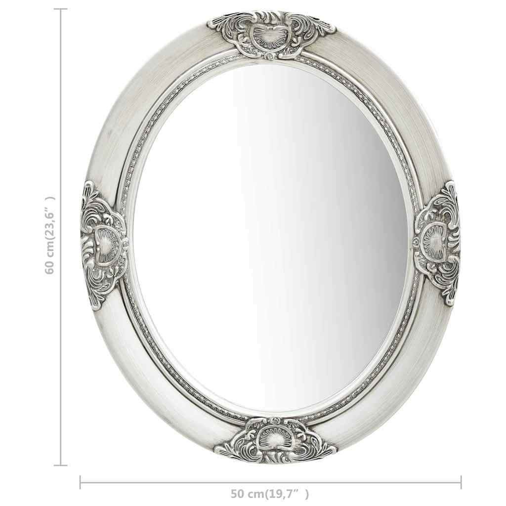 vidaXL Wall Mirror | Silver | Wood, glass and engineered wood | 50 x 60 cm 6
