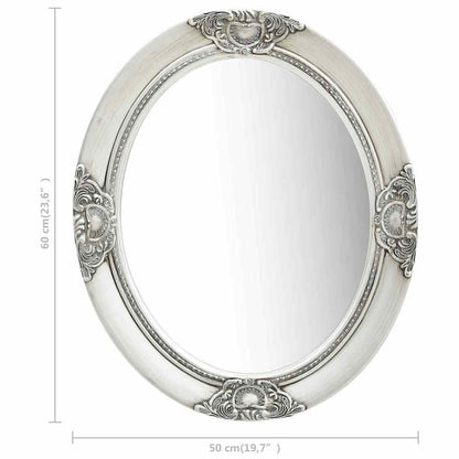 vidaXL Wall Mirror | Silver | Wood, glass and engineered wood | 50 x 60 cm 6