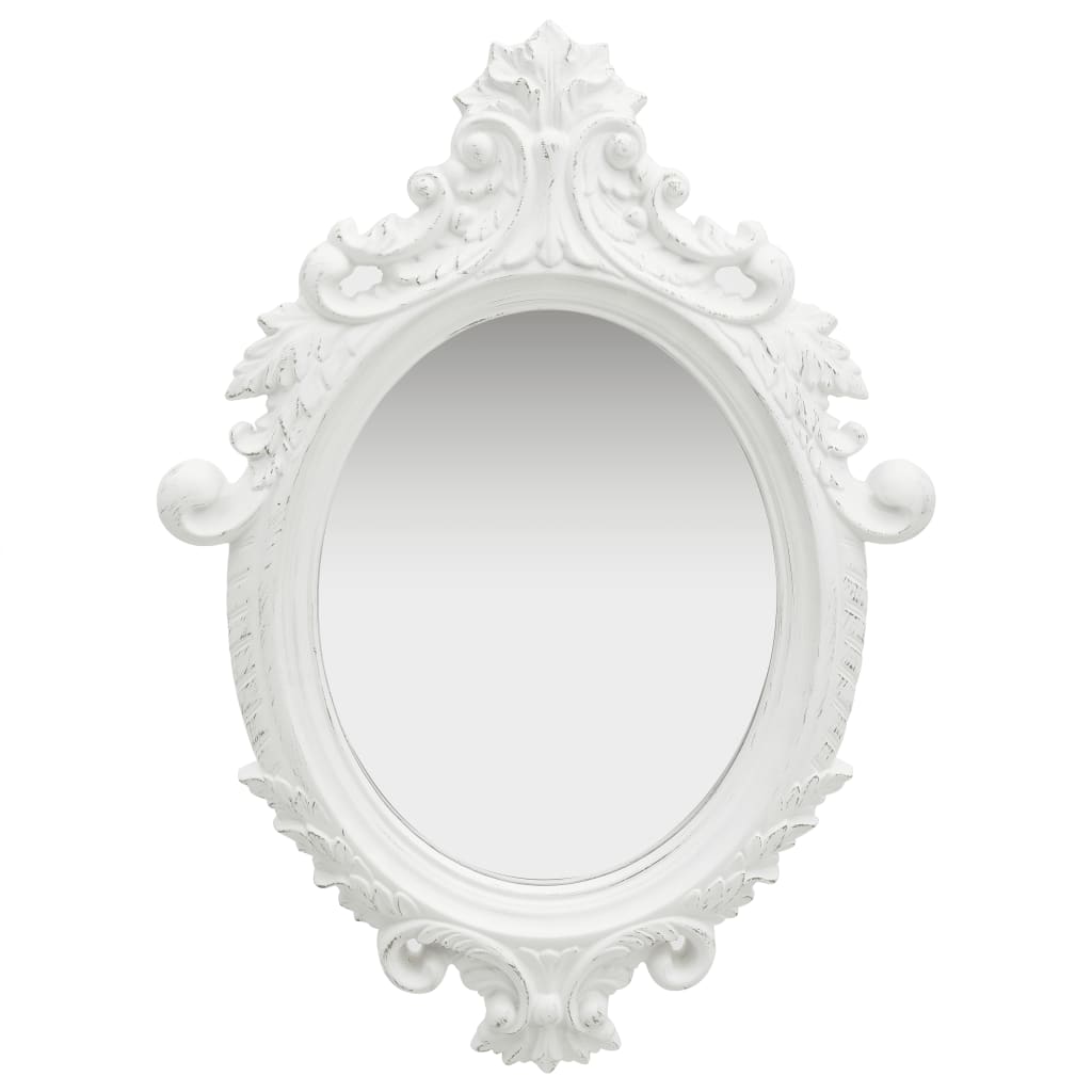 vidaXL Wall Mirror | White | Polyurethane, glass, engineered wood | Medium 1