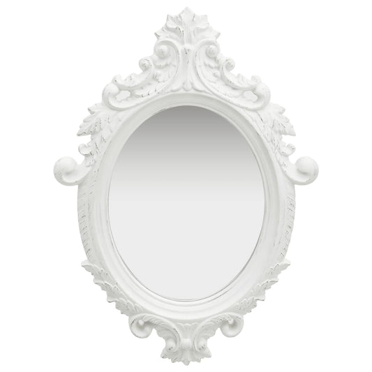 vidaXL Wall Mirror | White | Polyurethane, glass, engineered wood | Medium 1