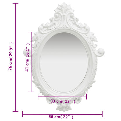vidaXL Wall Mirror | White | Polyurethane, glass, engineered wood | Medium 5