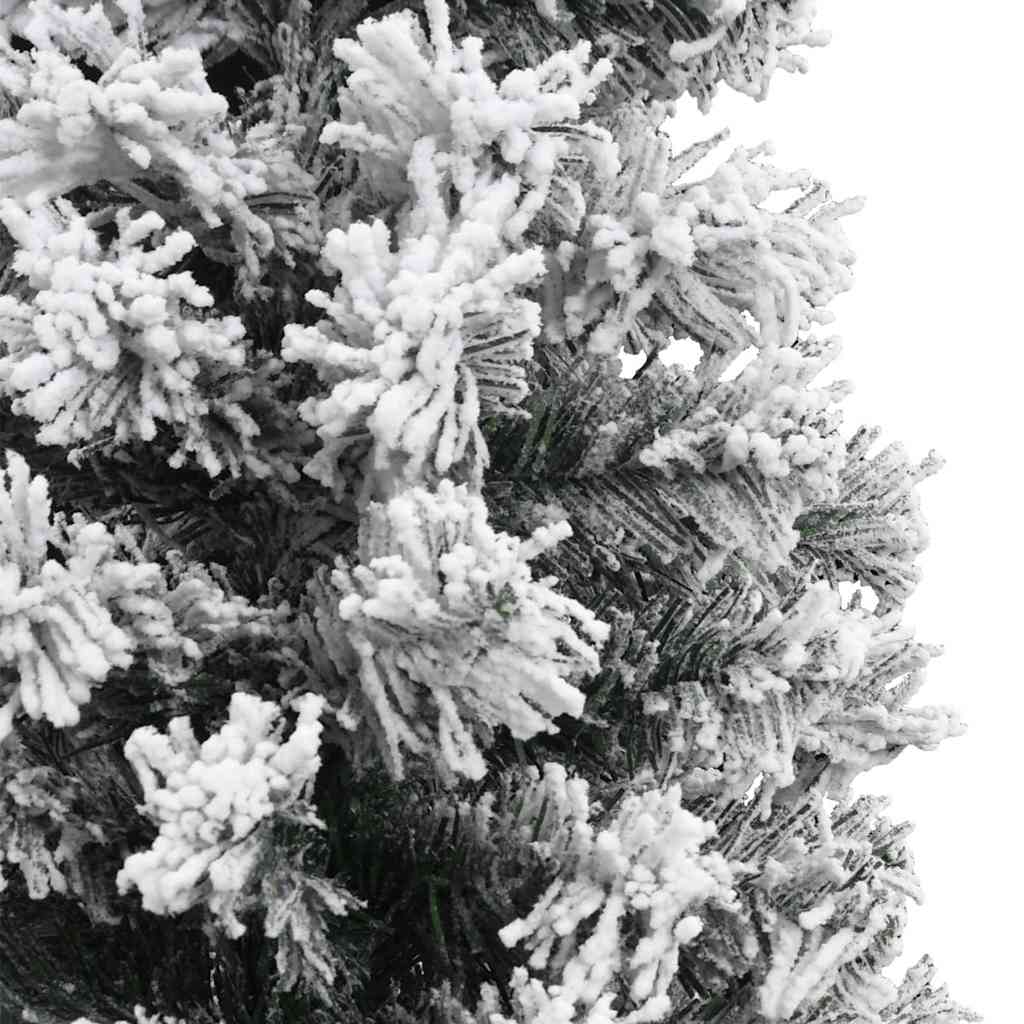 vidaXL Slim Artificial Christmas Tree with Flocked Snow Green 150 cm PVC 5