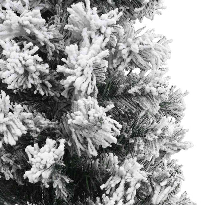 vidaXL Slim Artificial Christmas Tree with Flocked Snow Green 150 cm PVC 5