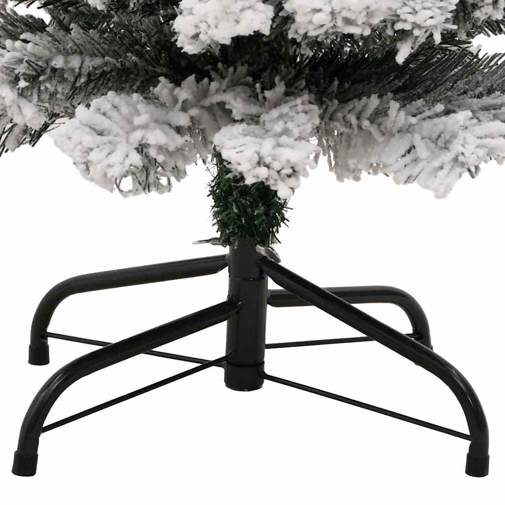 vidaXL Slim Artificial Christmas Tree with Flocked Snow Green 150 cm PVC 6