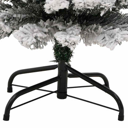 vidaXL Slim Artificial Christmas Tree with Flocked Snow Green 150 cm PVC 6