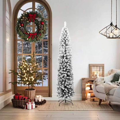 vidaXL Artificial Christmas Tree Green Green and White 180 cm