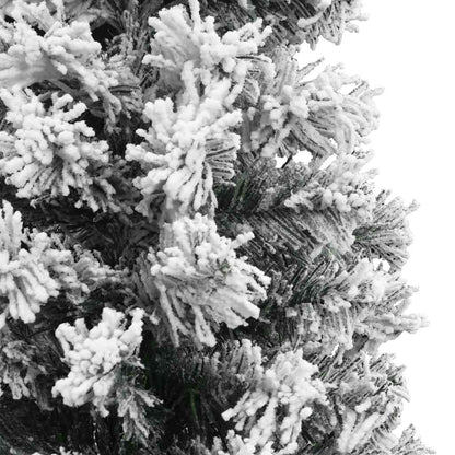 vidaXL Slim Artificial Christmas Tree with Flocked Snow Green 210 cm PVC 5