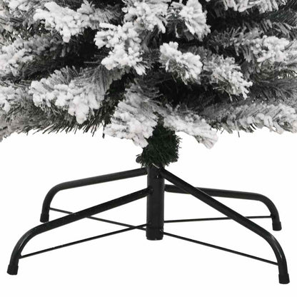vidaXL Slim Artificial Christmas Tree with Flocked Snow Green 210 cm PVC 6