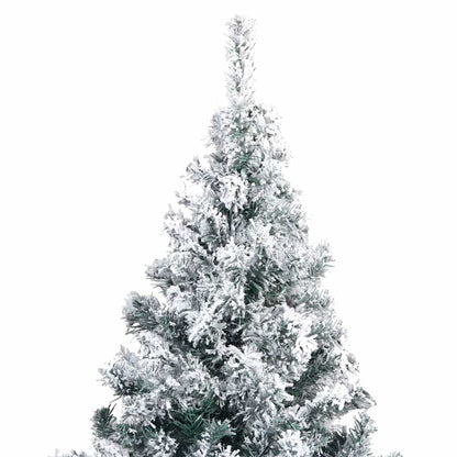 vidaXL Artificial Christmas Tree with Flocked Snow Green 180 cm PVC 3