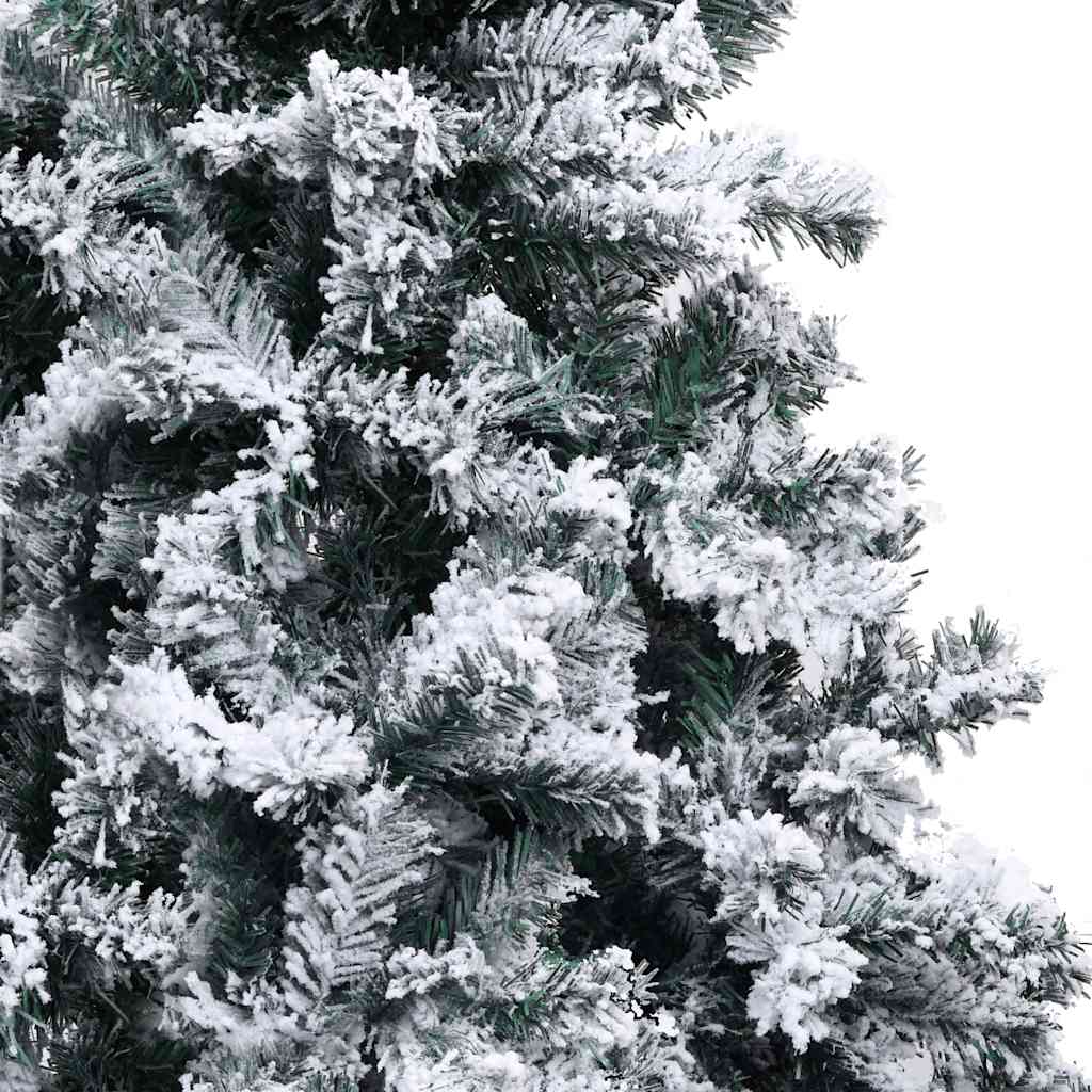 vidaXL Artificial Christmas Tree with Flocked Snow Green 180 cm PVC 4