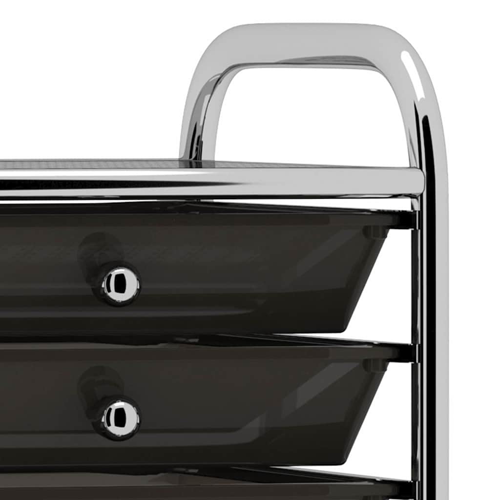 vidaXL 10-Drawer Mobile Storage Trolley Black Plastic 3