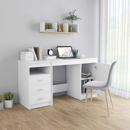 Desk 140x50x76 cm Engineered Wood White