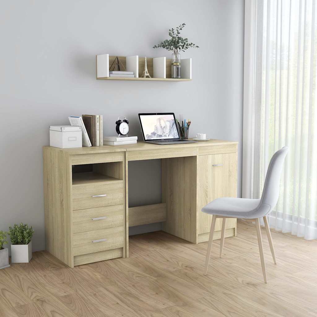 Desk 140x50x76 cm Engineered Wood Sonoma oak