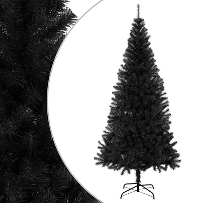 vidaXL Artificial Christmas Tree with Stand Black 210 cm PVC 1