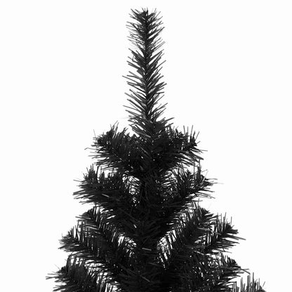 vidaXL Artificial Christmas Tree with Stand Black 210 cm PVC 4