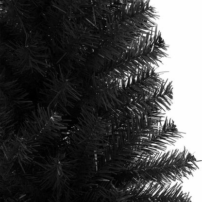 vidaXL Artificial Christmas Tree with Stand Black 210 cm PVC 5