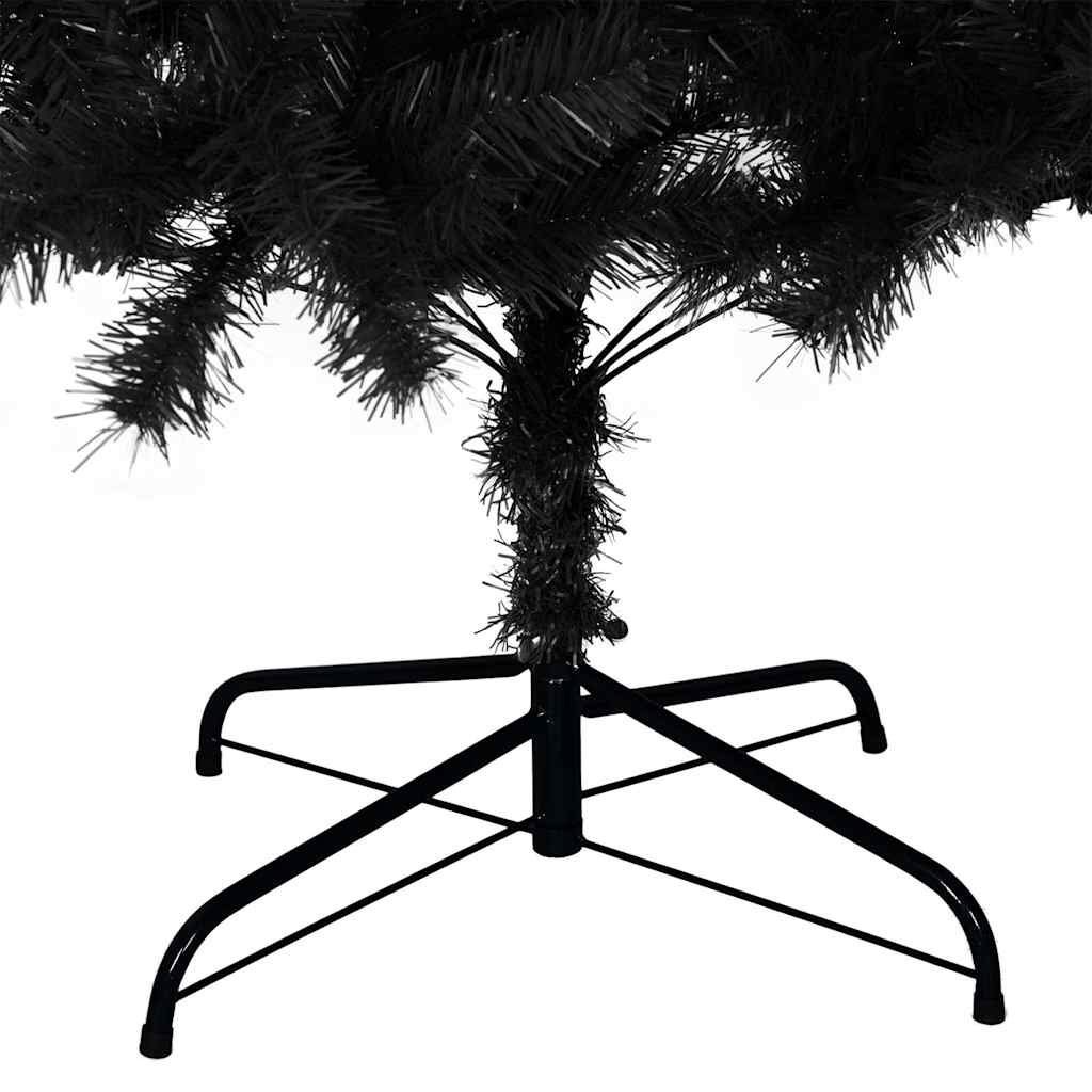 vidaXL Artificial Christmas Tree with Stand Black 210 cm PVC 6