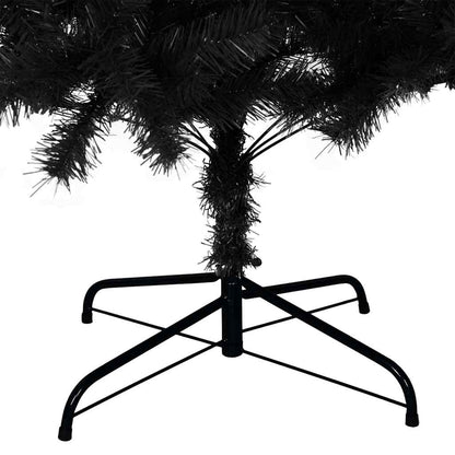 vidaXL Artificial Christmas Tree with Stand Black 210 cm PVC 6