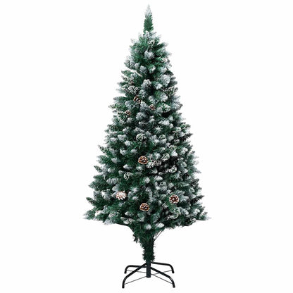 321015 vidaXL Artificial Christmas Tree with Pine Cones and White Snow 150 cm 1