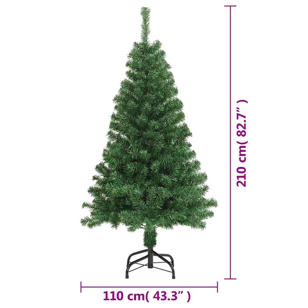 vidaXL Artificial Christmas Tree | Green | PVC, steel | 210 cm tall 6