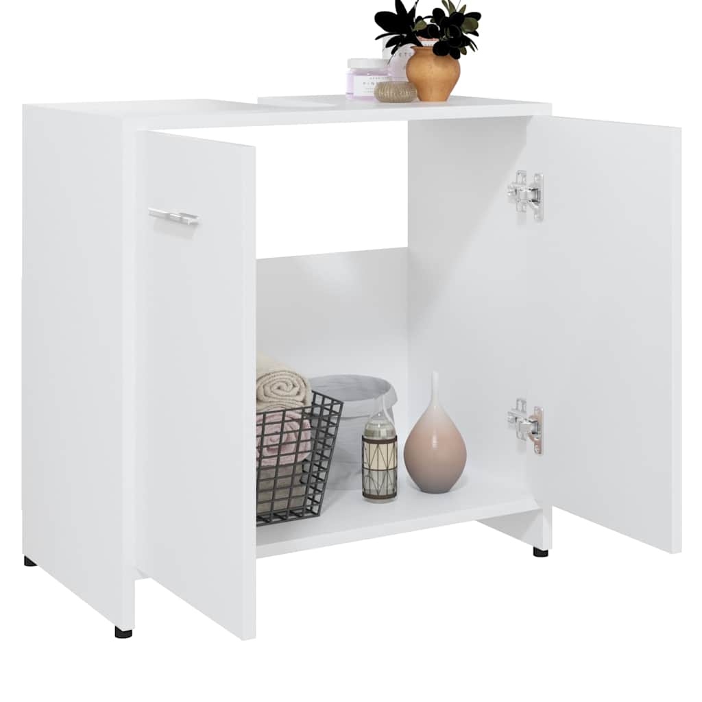 vidaXL Bathroom Cabinet White 60x33x61 cm Engineered Wood 4