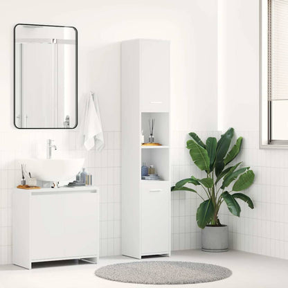 Bathroom Cabinet 30x30x183,5 cm Engineered Wood White With handle
